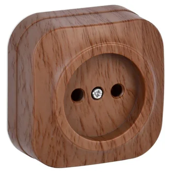 Розетка 1-м ОП GLORY РС20-2-ХД 10А без заземл. дуб IEK ERH10-K24-10