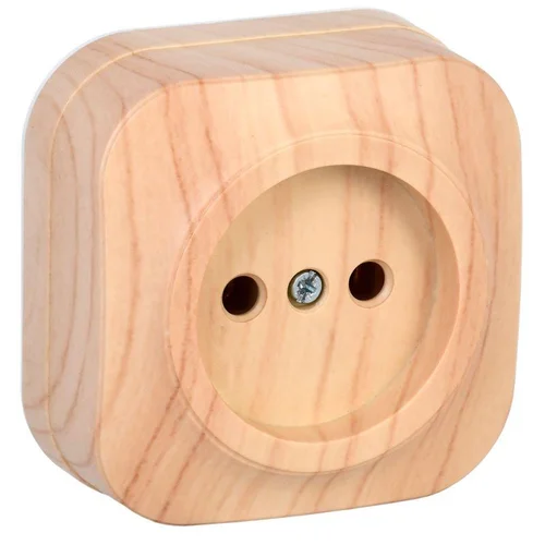 Розетка 1-м ОП GLORY РС20-2-ХС 10А без заземл. сосна IEK ERH10-K34-10