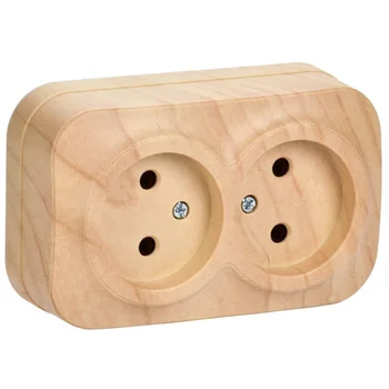 Розетка 2-м ОП GLORY РС22-2-ХС 10А без заземл. сосна IEK ERH20-K34-10