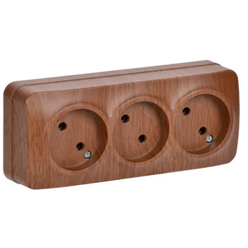 Розетка 3-м ОП GLORY РС23-2-ХД 10А без заземл. дуб IEK ERH30-K24-10