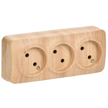 Розетка 3-м ОП GLORY РС23-2-ХС 10А без заземл. сосна IEK ERH30-K34-10