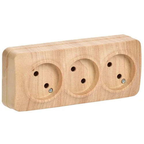 Розетка 3-м ОП GLORY РС23-2-ХС 10А без заземл. сосна IEK ERH30-K34-10