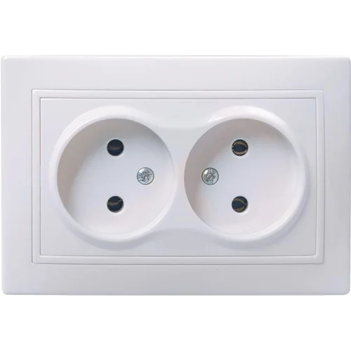 Розетка 2-м СП Кварта 10А IP20 без заземл. без защ. шторок бел. IEK ERK23-K01-10-DM