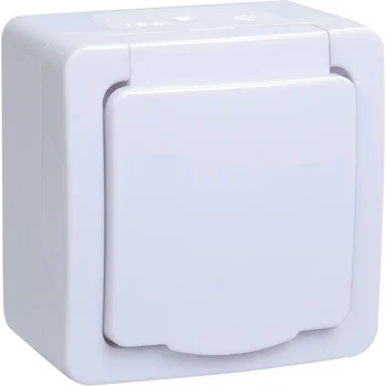 Розетка 1-м ОП Гермес Plus РСб20-3-ГПБб 16А IP54 с заземл. с крышкой бел. IEK ERMP12-K01-16-54-EC