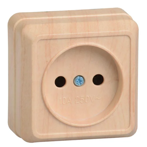 Розетка 1-м ОП Октава 10А IP20 без заземл. сосна IEK ERO10-K03-10-DC