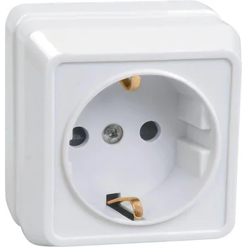 Розетка 1-м ОП Октава РС20-3-ОБ 16А IP20 с заземл. бел. IEK ERO11-K01-16-DC