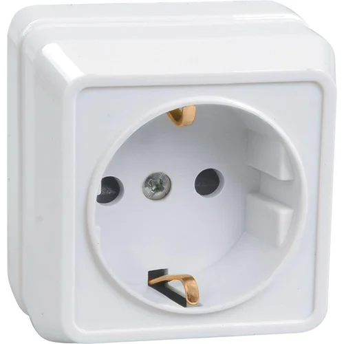 Розетка 1-м ОП Октава РС20-3-ОБ 16А IP20 с заземл. бел. IEK ERO11-K01-16-DC