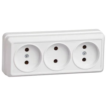 Розетка 3-м ОП Октава 10А IP20 без заземл. бел. IEK ERO30-K01-10-DC