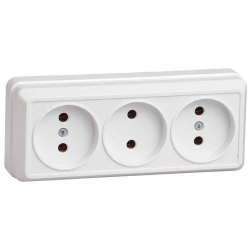 Розетка 3-м ОП Октава 10А IP20 без заземл. бел. IEK ERO30-K01-10-DC
