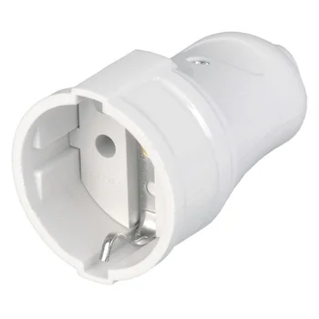 Розетка разборная РПп10-01-Ст 16А прямая разборная с заземл. бел. IEK ERP10-16-01-K01