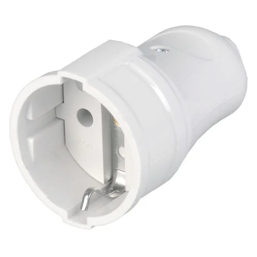 Розетка разборная РПп10-01-Ст 16А прямая разборная с заземл. бел. IEK ERP10-16-01-K01