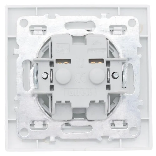 Розетка 1-м СП Минск 10А IP20 без заземл. защ. шторки бел. Basic EKF ERR10-022-100