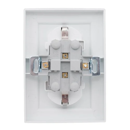 Розетка 2-м СП Минск 16А IP20 с заземл. защ. шторки бел. Basic EKF ERR16-128-100