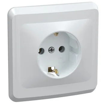 Розетка 1-м СП Вега РС10-3-ВБ с заземл. контактом без защ. штор 16А бел. IEK ERV11-K01-16-DM