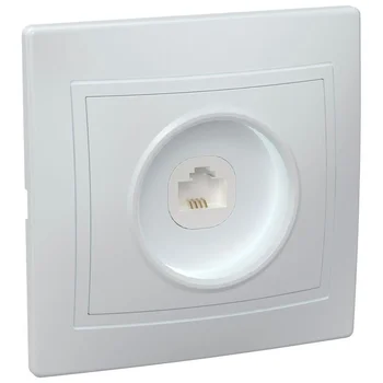 Розетка телефонная 1-м СП Кварта РТ10-КБ IP20 бел. IEK ETK10-K01-DM