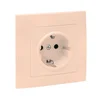 Розетка 1-м СП Валенсия 16А IP20 с заземл. защ. шторки крем. PROxima EKF EWR16-028-20