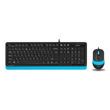 Клавиатура + мышь A4Tech Fstyler F1010 клав:чер/синий мышь:чер/синий USB Multimedia (F1010 BLUE)