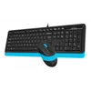 Клавиатура + мышь A4Tech Fstyler F1010 клав:чер/синий мышь:чер/синий USB Multimedia (F1010 BLUE)