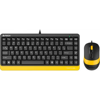 Клавиатура + мышь A4Tech Fstyler F1110 клав:чер/желтый мышь:чер/желтый USB Multimedia (F1110 BUMBLEBEE)