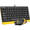 Клавиатура + мышь A4Tech Fstyler F1110 клав:чер/желтый мышь:чер/желтый USB Multimedia (F1110 BUMBLEBEE)