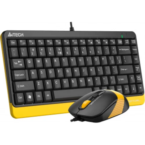 Клавиатура + мышь A4Tech Fstyler F1110 клав:чер/желтый мышь:чер/желтый USB Multimedia (F1110 BUMBLEBEE)