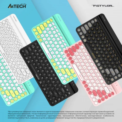 Клавиатура A4Tech Fstyler FBK30 черный/серый USB беспроводная BT/Radio slim Multimedia (FBK30 BLACKCURRANT)