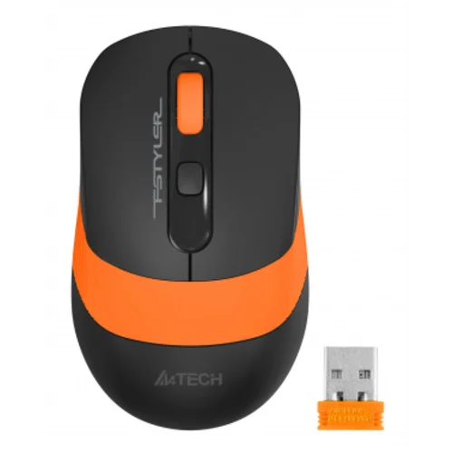 Мышь A4Tech Fstyler FG10 черный/оранжевый оптическая (2000dpi) беспроводная USB (4but)