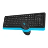 Клавиатура + мышь A4Tech Fstyler FG1010 клав:черный/синий мышь:черный/синий USB беспроводная Multimedia (FG1010 BLUE)