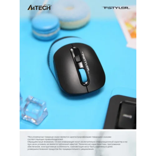 Клавиатура + мышь A4Tech Fstyler FG1010 клав:черный/синий мышь:черный/синий USB беспроводная Multimedia (FG1010 BLUE)