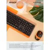 Клавиатура + мышь A4Tech Fstyler FG1010 клав:черный/оранжевый мышь:черный/оранжевый USB беспроводная Multimedia (FG1010 ORANGE)