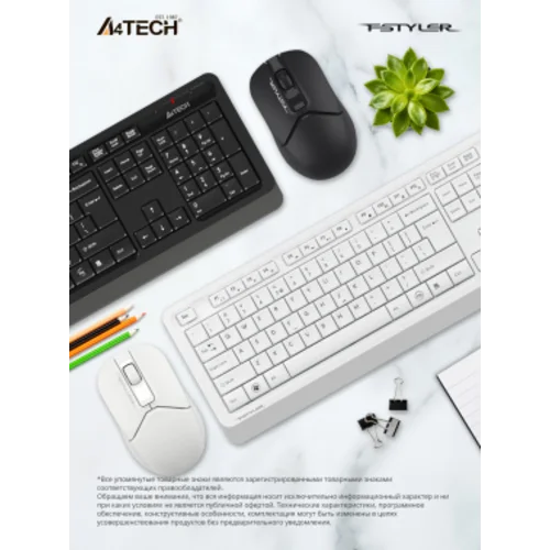Клавиатура + мышь A4Tech Fstyler FG1012 клав:черный/серый мышь:черный USB беспроводная Multimedia (FG1012 BLACK)