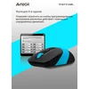 Мышь A4Tech Fstyler FG10S черный/синий оптическая (2000dpi) silent беспроводная USB для ноутбука (4but)