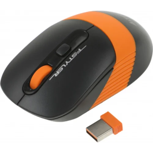 Мышь A4Tech Fstyler FG10S черный/оранжевый оптическая (2000dpi) silent беспроводная USB для ноутбука
