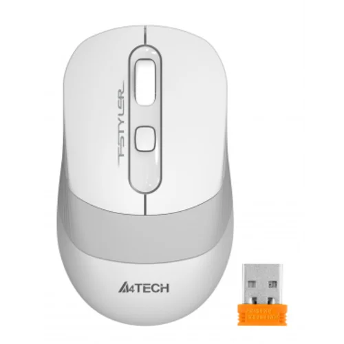 Мышь A4Tech Fstyler FG10S белый/серый оптическая (2000dpi) silent беспроводная USB для ноутбука (4but)