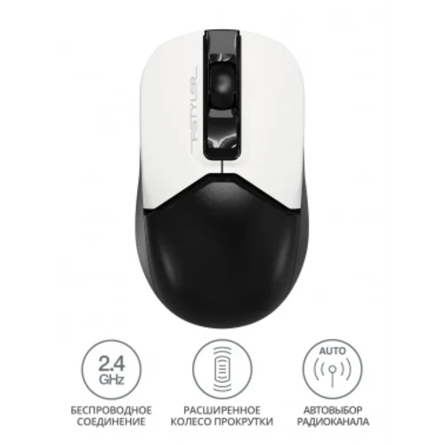 Мышь A4Tech Fstyler FG12 Panda белый/черный оптическая (1200dpi) беспроводная USB (3but)