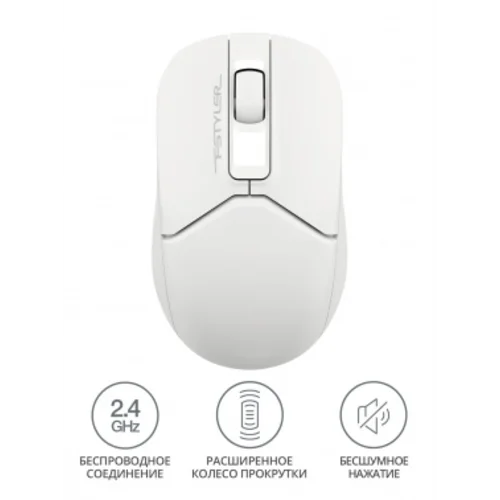 Мышь A4Tech Fstyler FG12S белый оптическая (1200dpi) silent беспроводная USB (3but)