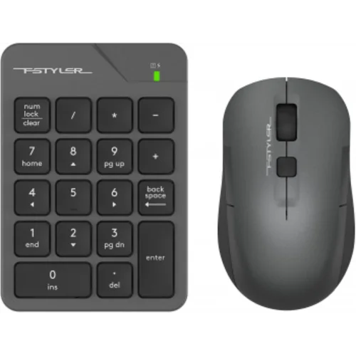 Числовой блок + мышь A4Tech Fstyler FG1600C Air клав:серый мышь:серый/черный USB беспроводная slim (FG1600C)