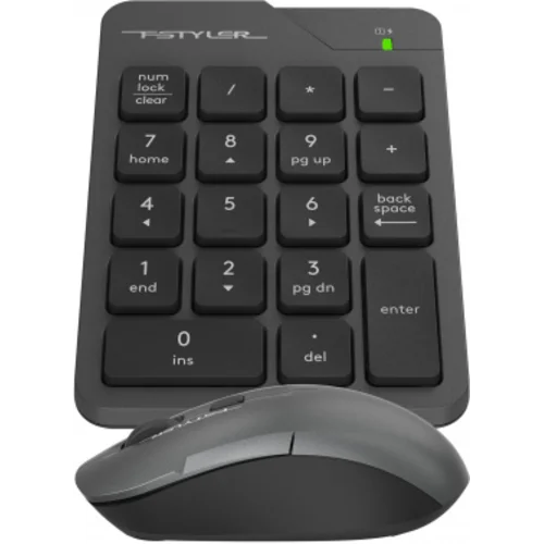 Числовой блок + мышь A4Tech Fstyler FG1600C Air клав:серый мышь:серый/черный USB беспроводная slim (FG1600C)