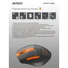 Мышь A4Tech Fstyler FG30 серый/оранжевый оптическая (2000dpi) беспроводная USB (6but)