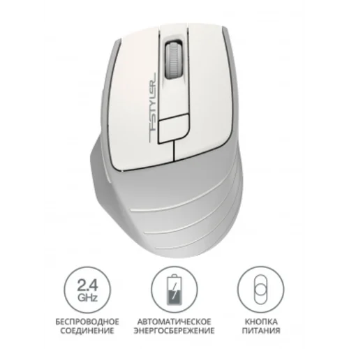Мышь A4Tech Fstyler FG30 белый/серый оптическая (2000dpi) беспроводная USB (6but)