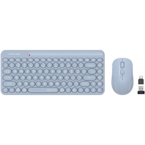 Клавиатура + мышь A4Tech Fstyler FG3200 Air2 клав:синий мышь:синий USB беспроводная slim Multimedia
