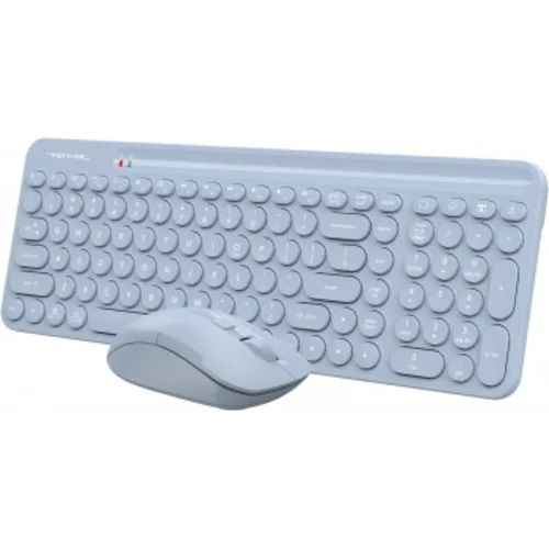 Клавиатура + мышь A4Tech Fstyler FG3300 Air2 клав:синий мышь:синий USB беспроводная slim Multimedia