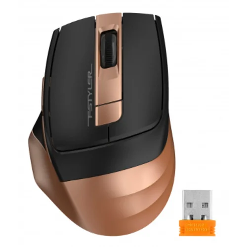 Мышь A4Tech Fstyler FG35 бронзовый/черный оптическая (2000dpi) беспроводная USB (6but)