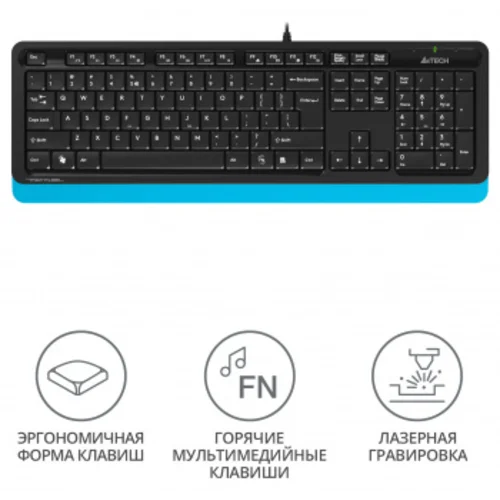 Клавиатура A4Tech Fstyler FK10 черный/синий USB