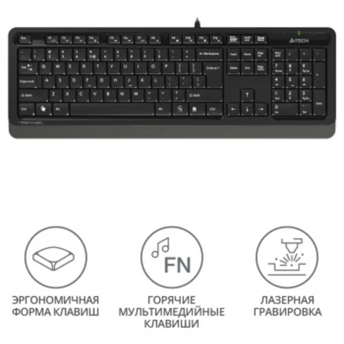 Клавиатура A4Tech Fstyler FK10 черный/серый USB