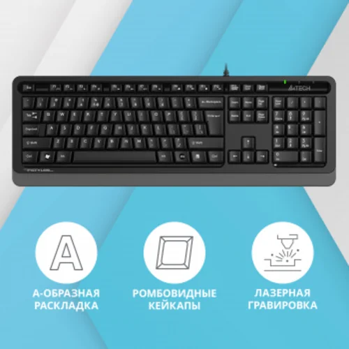 Клавиатура A4Tech Fstyler FKS10 черный/серый USB