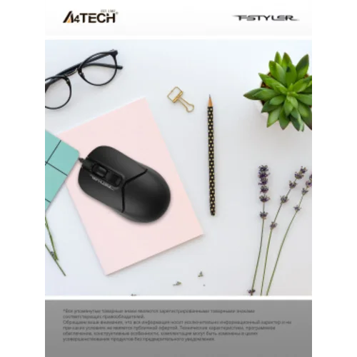 Мышь A4Tech Fstyler FM12 черный оптическая (1200dpi) USB (3but)