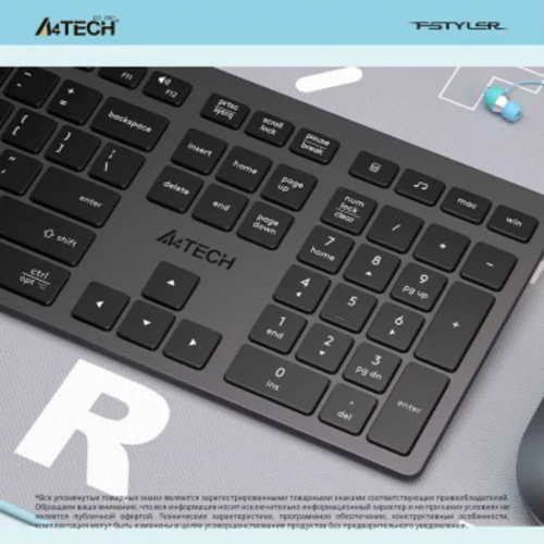 Клавиатура A4Tech Fstyler FX50 серый USB slim Multimedia (FX50 GREY)