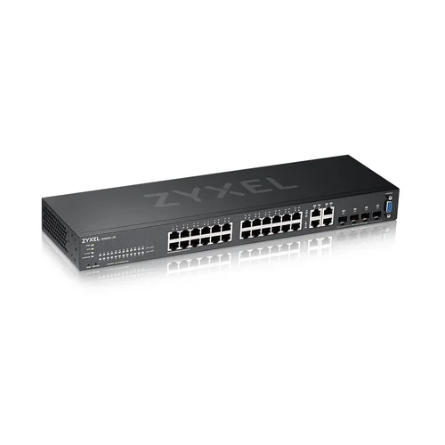 Коммутатор ZYXEL NebulaFlex Pro GS2220-28 Hybrid L2 Switch, rack 19 ", 24xGE, 4xCombo (SFP / RJ-45), silent, standalone / cloud management