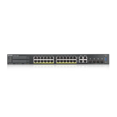 Коммутатор ZYXEL NebulaFlex Pro GS2220-28HP Hybrid L2 PoE+ switch , rack 19 ", 24xGE PoE+, 4xCombo (SFP / RJ-45), budget 375 W, standalone / cloud man